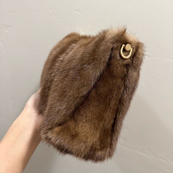 Natural Mink Fur Soft Slouchy Bag/Shoulder Bag/Crossbody & Fur Flower Bag Charm - Picture 14 of 16